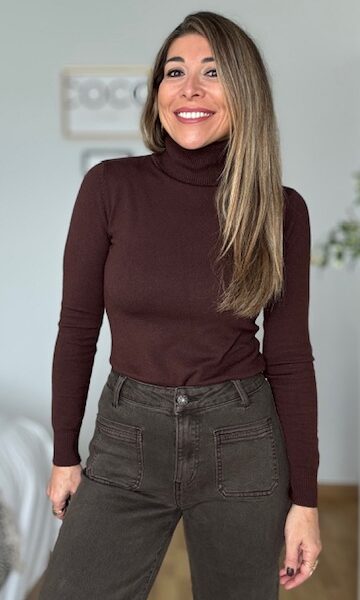 Jersey Cuello Cisne Marrón