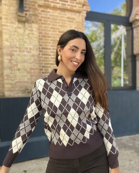 Jersey Punto Rombos Marrón