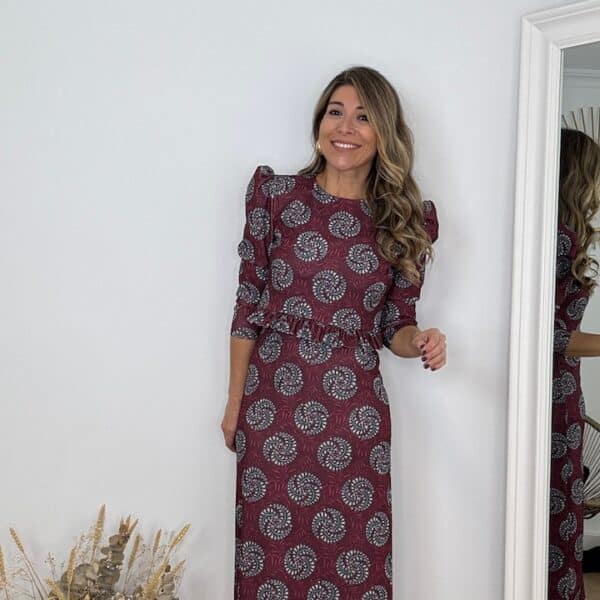 Conjunto Milán Estampado Berenjena