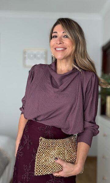 Blusa pañuelo rosa empolvado