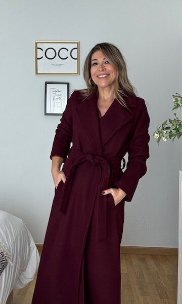 Abrigo Sastre Paño Burdeos