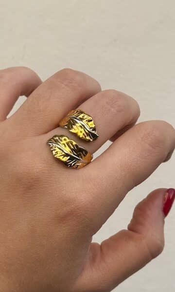 Anillo Pluma Bicolor