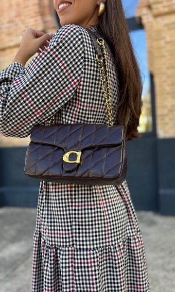 Bolso Acolchado Hebilla Marrón Oscuro