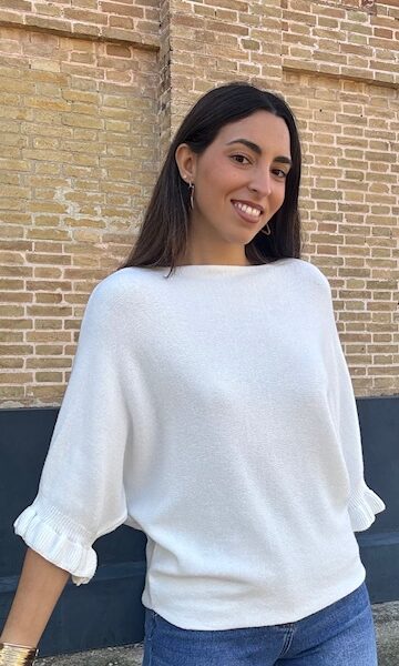 Jersey Marian volantito Blanco