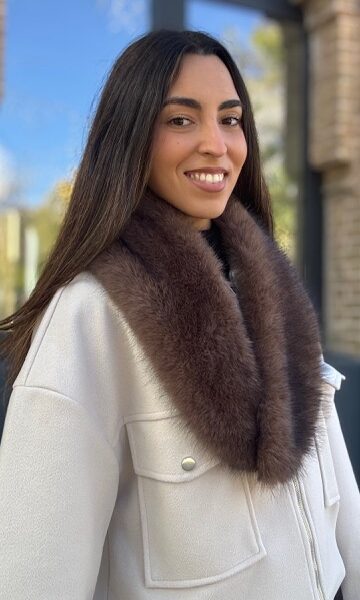 Cuello Pelo Sintético Topo