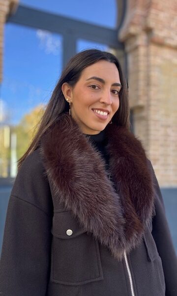 Cuello Pelo Sintético Marrón Chocolate