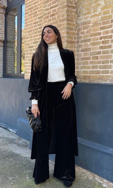 Abrigo terciopelo negro