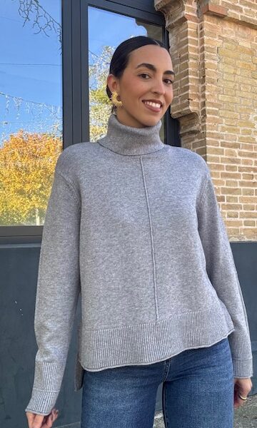 Jersey Cuello Vuelto Gris