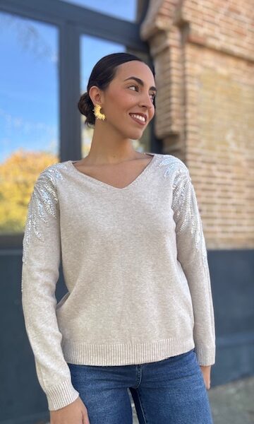 Jersey Liam Lentejuelas Camel