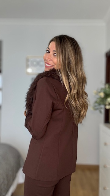 Chaqueta Punto Roma Marrón - Imagen 7