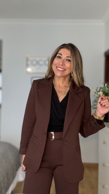 Chaqueta Punto Roma Marrón