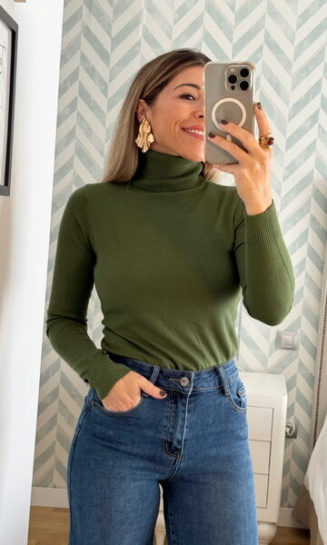 Jersey Cuello Cisne Verde