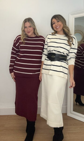 Conjunto Punto Rayas Falda