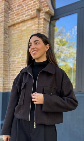 Bomber paño marrón