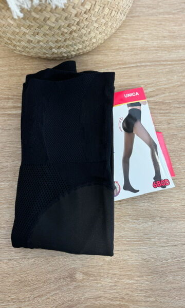 Medias Panty térmica negra efecto piel