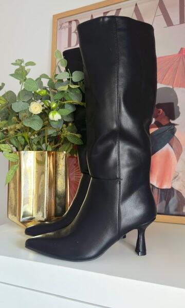 Botas Polipiel Cremallera Negra