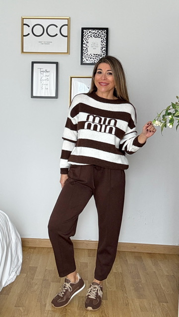 Pantalón deportivo globo marrón - Imagen 5