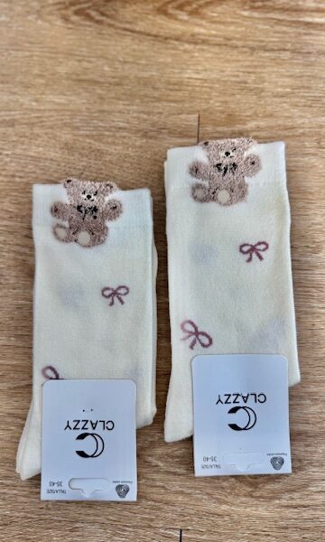 Calcetines Beige Estampado rosa