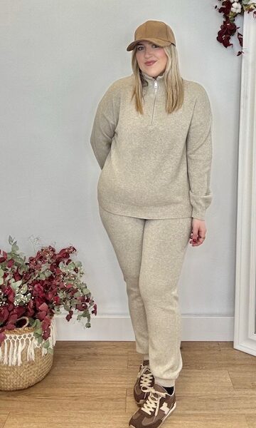 Conjunto Punto Cremallera Topo