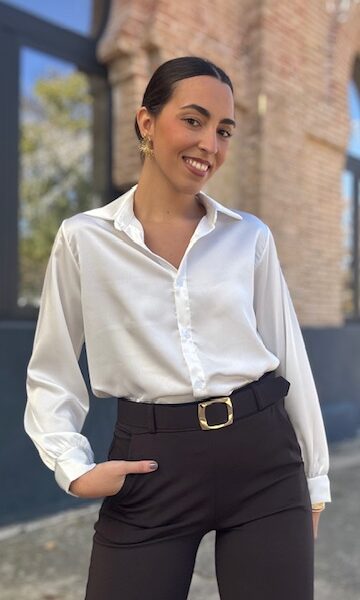 Blusa Satinada Blanca