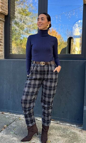 Pantalón Cuadros Azul Marino