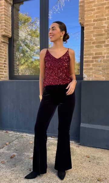 Pantalón terciopelo campana Azul Marino