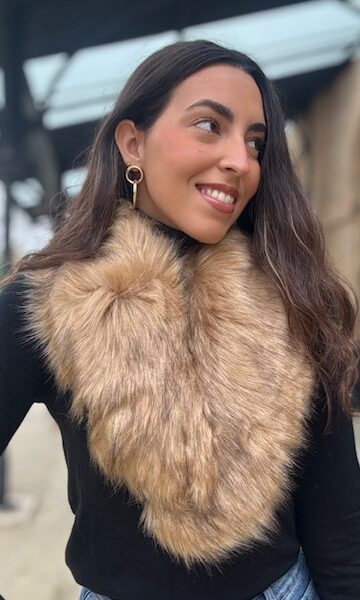 Cuello Pelo Sintético Pinza Natural