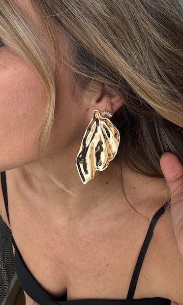 Pendientes Hoja Relieve Dorados
