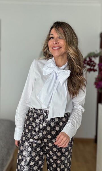 Camisa popelín lazada blanca