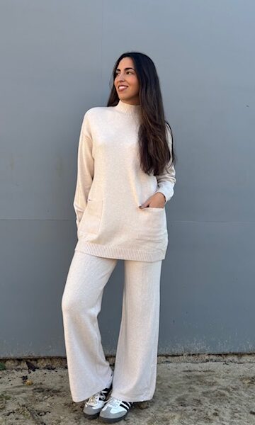 Conjunto Punto Bolsillos Beige