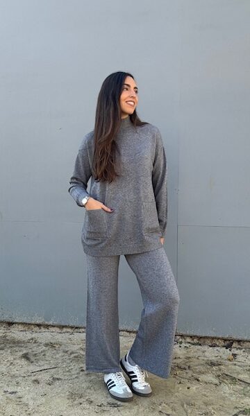 Conjunto Punto Bolsillos Gris