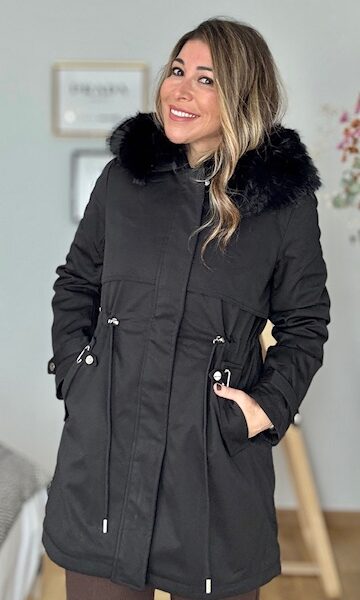 Abrigo parka negro