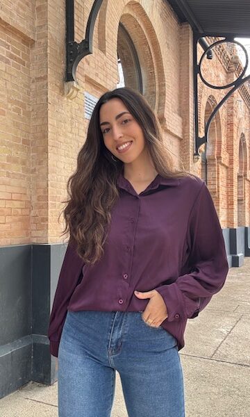 Camisa Satinada Berenjena