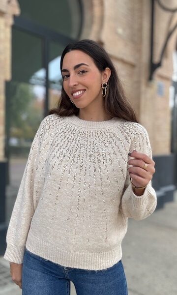 Jersey Anastasia Lentejuelas camel