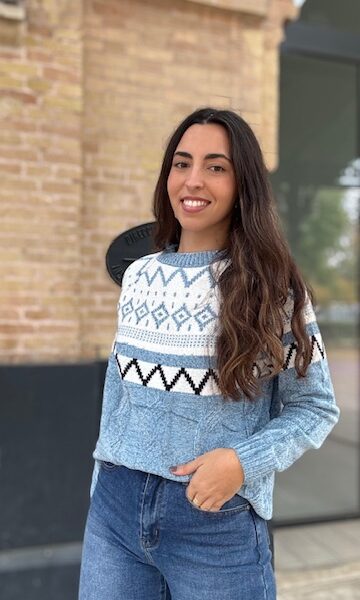 Jersey Chenilla Greca Azul