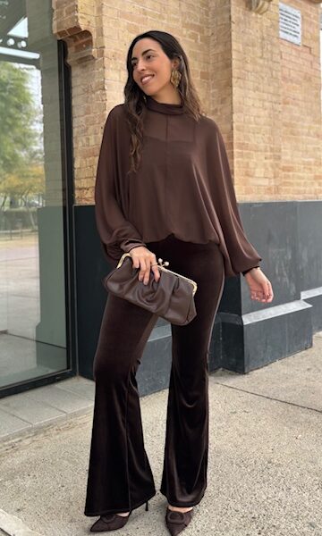 Blusa Federica Gasa Marrón