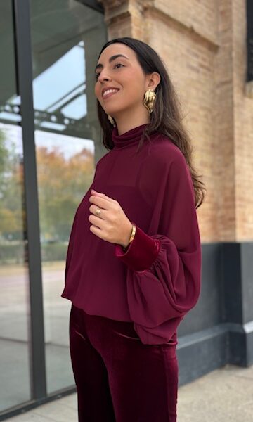Blusa Federica Gasa Burdeos