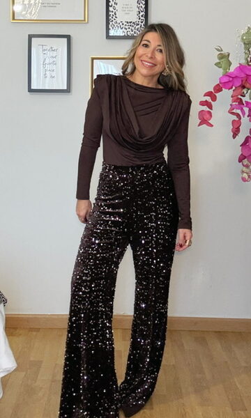 Pantalón Lentejuelas marrón