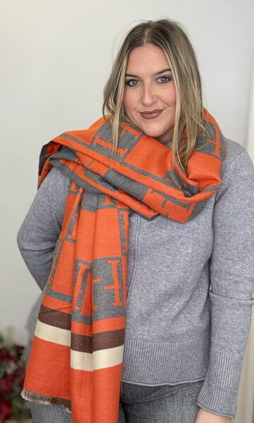 Pashmina Estampada Naranja