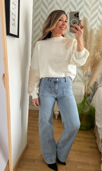 Jeans bolsillo parche Wilde leg