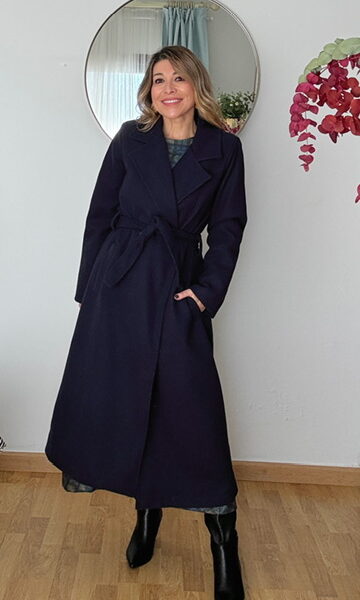 Abrigo paño azul marino