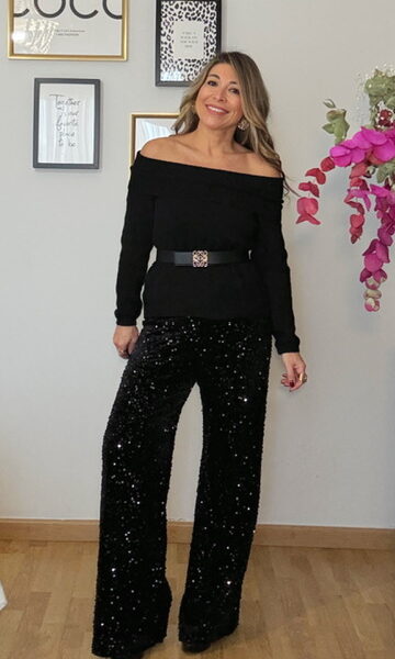 Pantalón Lentejuelas Negro