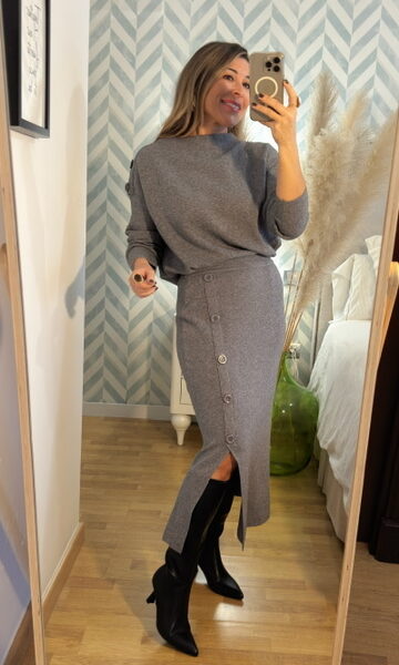 Conjunto Punto Falda Botones