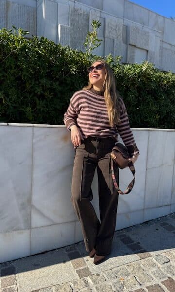 Jeans Marrón Ribete Bolsillos