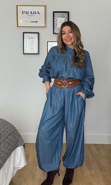 Pantalón bombacho denim