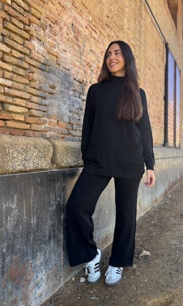 Conjunto Punto Bolsillos Negro