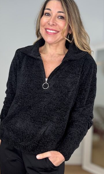 Jersey Chenilla Polo Negro