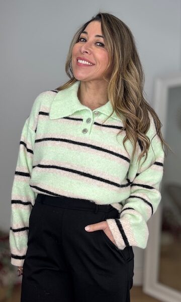 Jersey Polo Rayas Sweet Verde