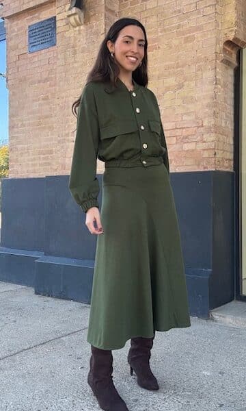 Falda Capa Manuela Verde caza