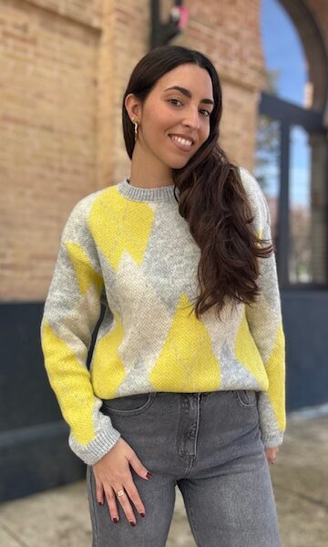 Jersey Rombos Amarillo Gris